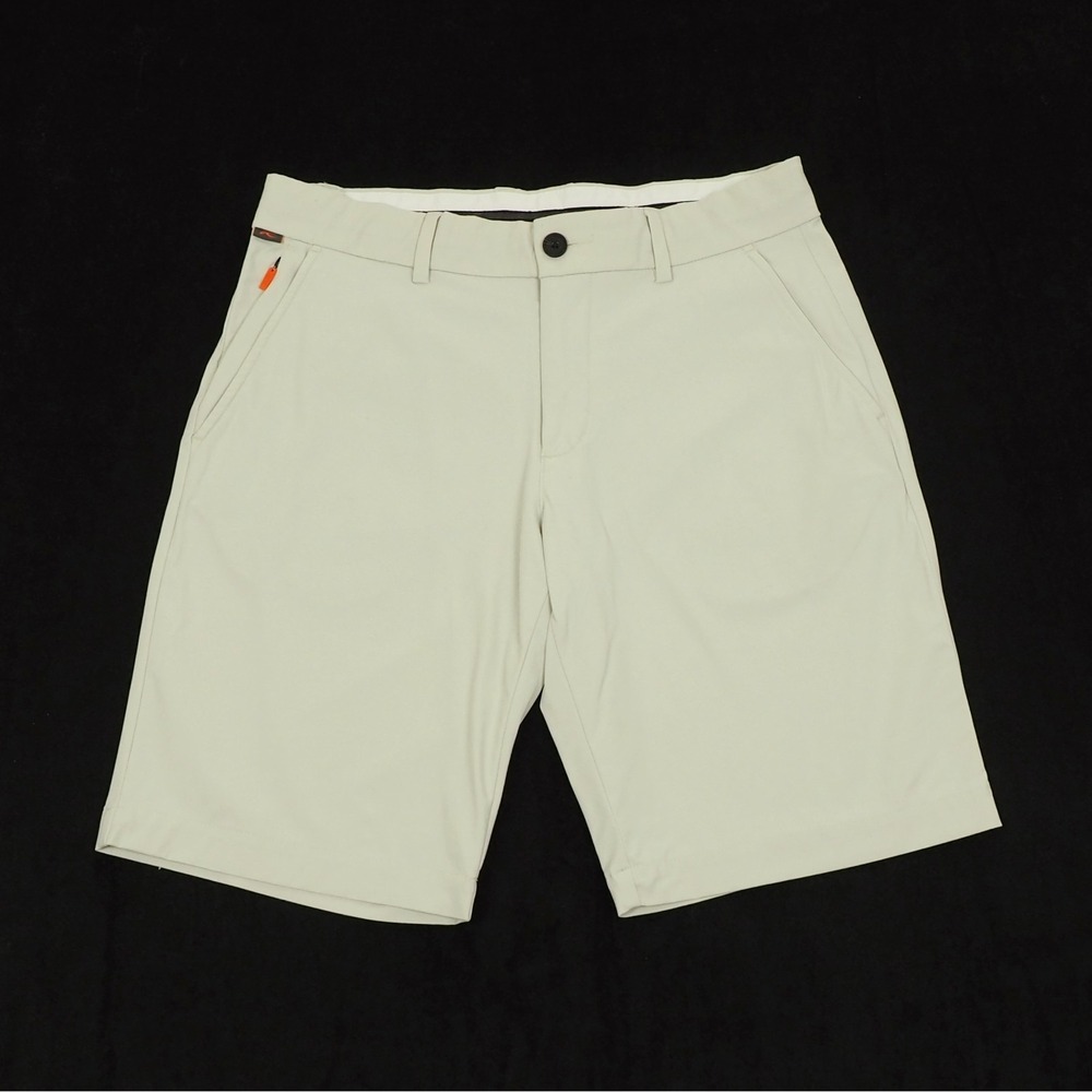 KJUS Iver Golf Shorts Mens 32 Khaki Beige Chino Regular Fit Nylon Stretch Blend